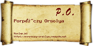 Porpáczy Orsolya névjegykártya